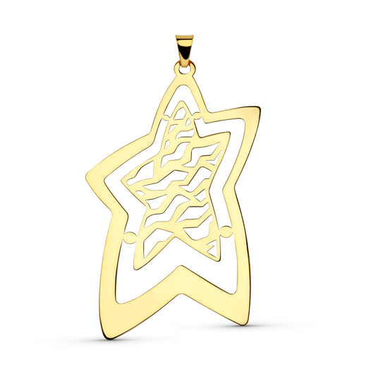 18K COLGANTE ORO AMARILLO LASER ESTRELLA