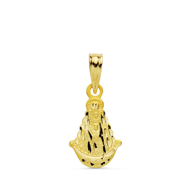 Medalla Virgen del Rocio Silueta 15 x 10 mm de oro amarillo 18K