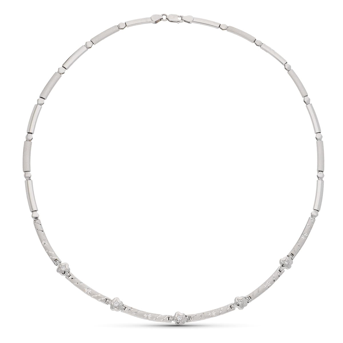 Gargantilla Tramos Tallada de oro blanco 18K
