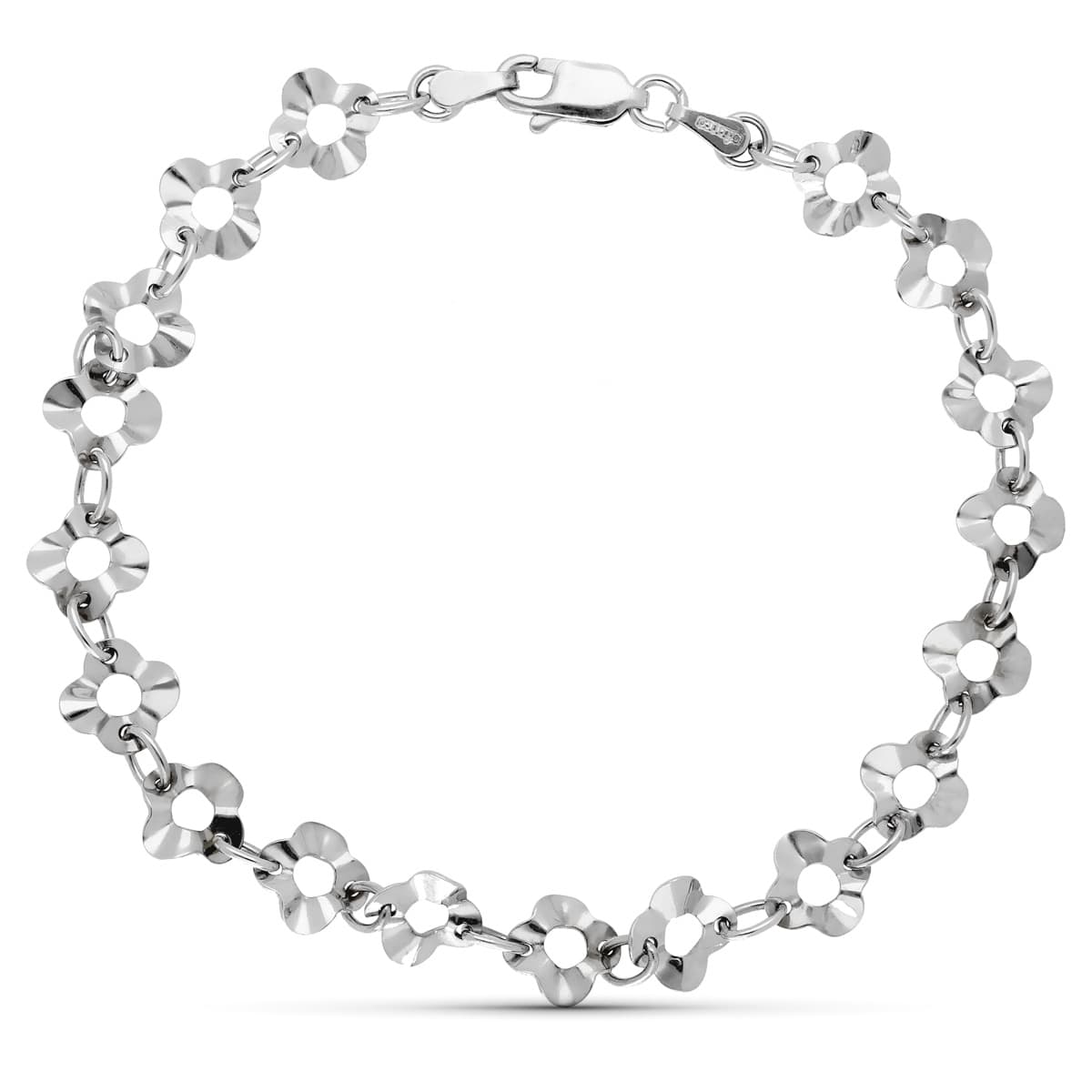 Pulsera Motivos. 19 cm de oro blanco 18K