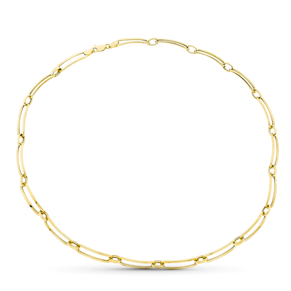18K GARGANTILLA ORO AMARILLO ESLABON ALARGADO