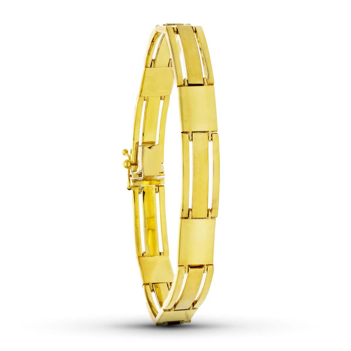 Pulsera Tramos Mate y Brillo de oro amarillo 18K