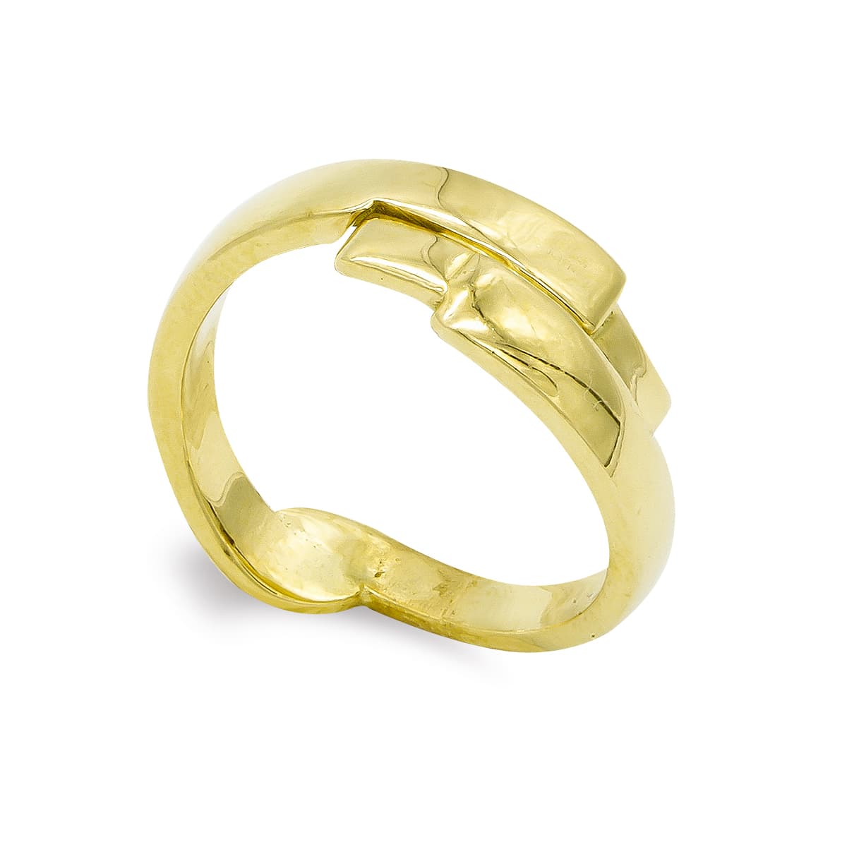 Sortija Maciza Brillo. Ancho: 7,5 mm de oro amarillo 18K