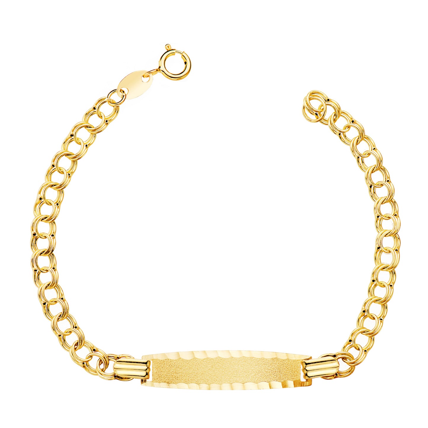 Esclava Hungara 14,5 cm Placa Chapa Tallada: 26 x 6 mm de oro amarillo 18K