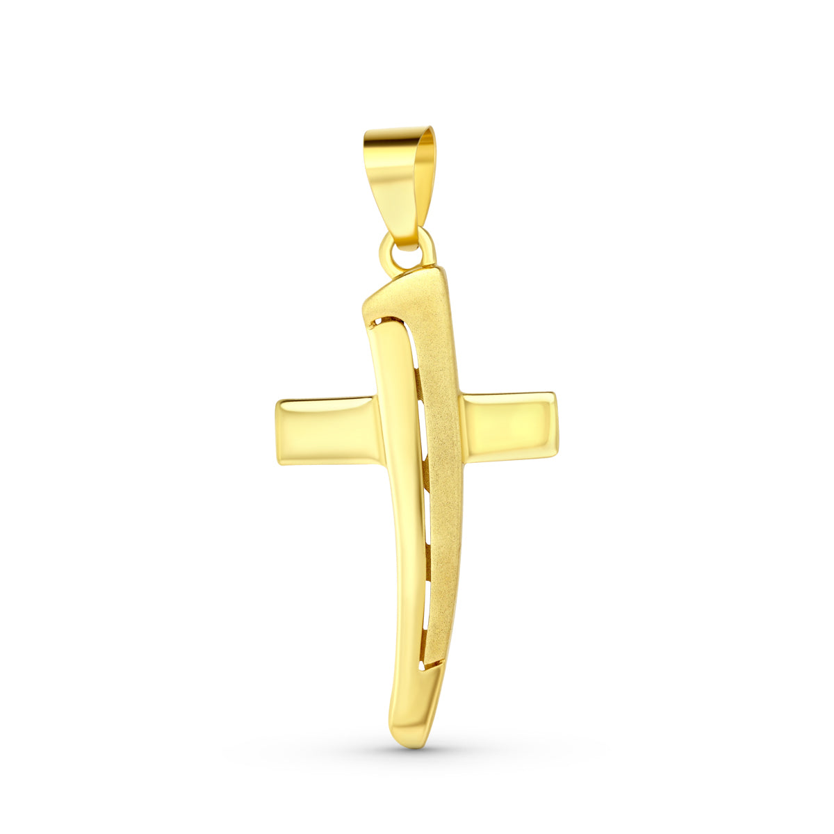 Cruz Mate y Brillo 40 x 22 mm 18K