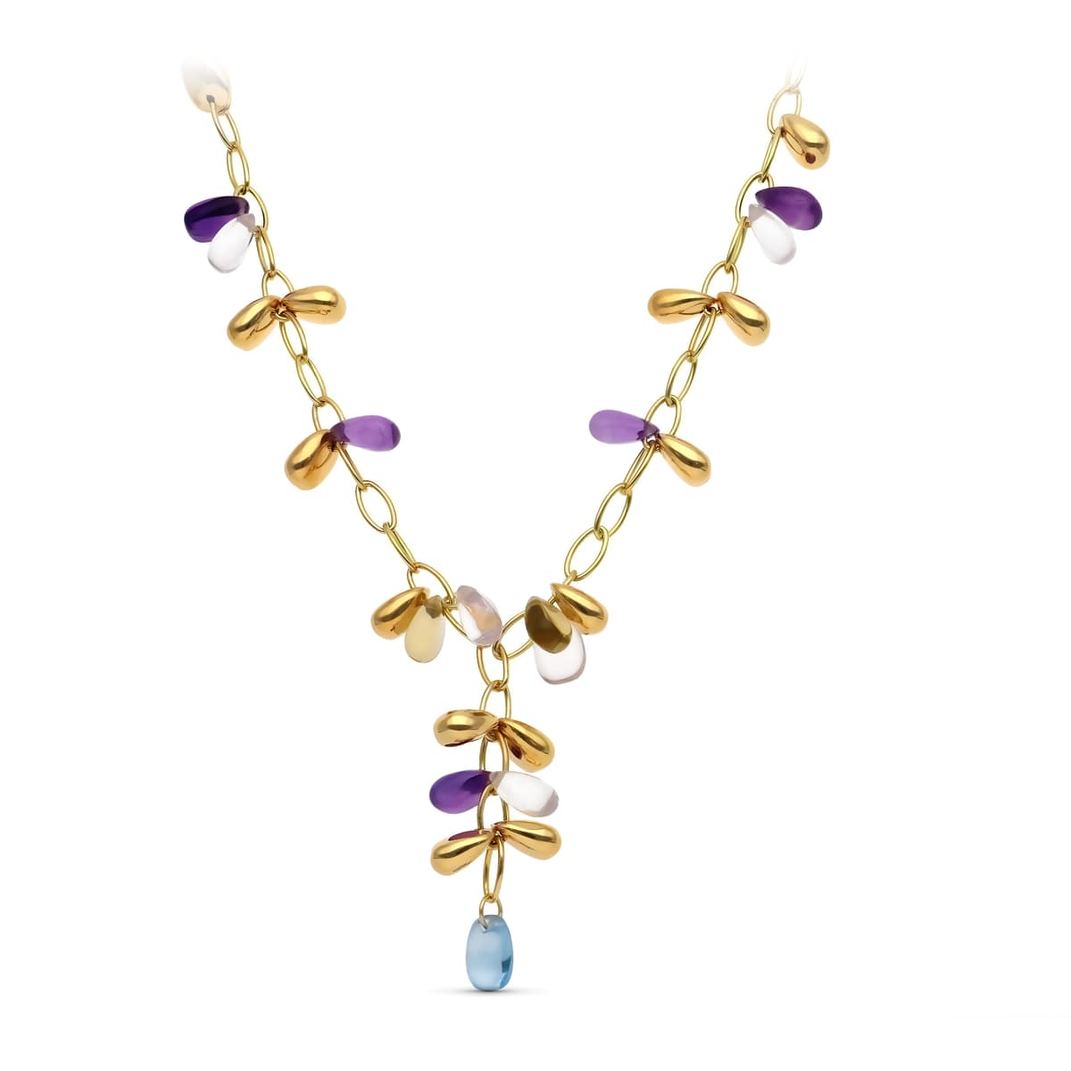Gargantilla Piedras Color de oro amarillo 18K