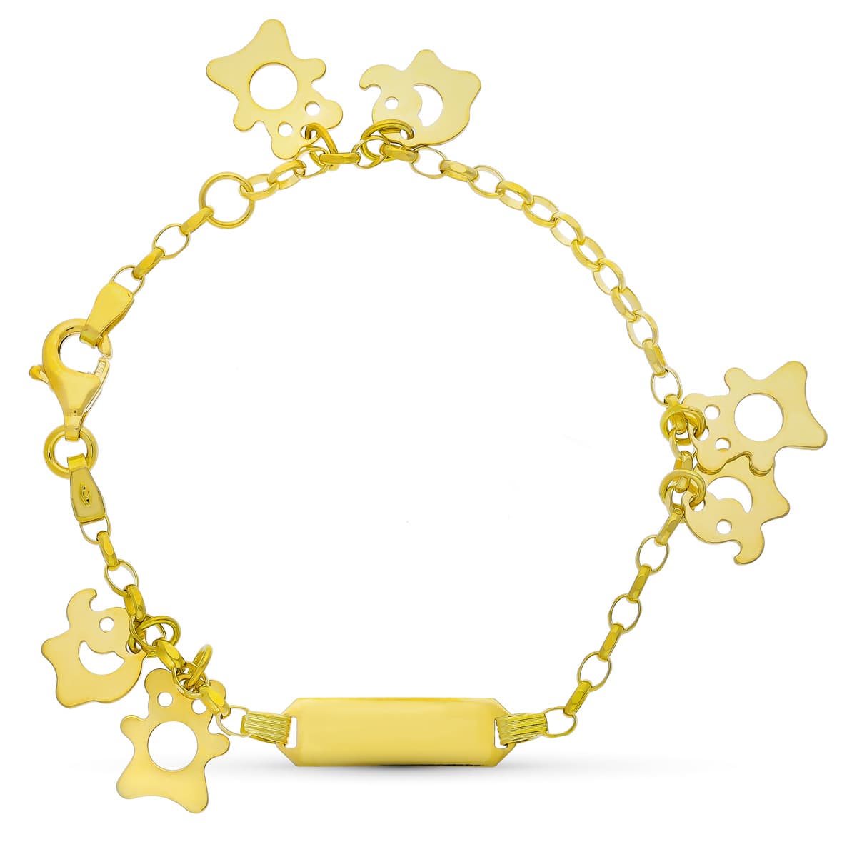 18K ESCLAVA ORO AMARILLO FIGURAS 14CM 2 MM