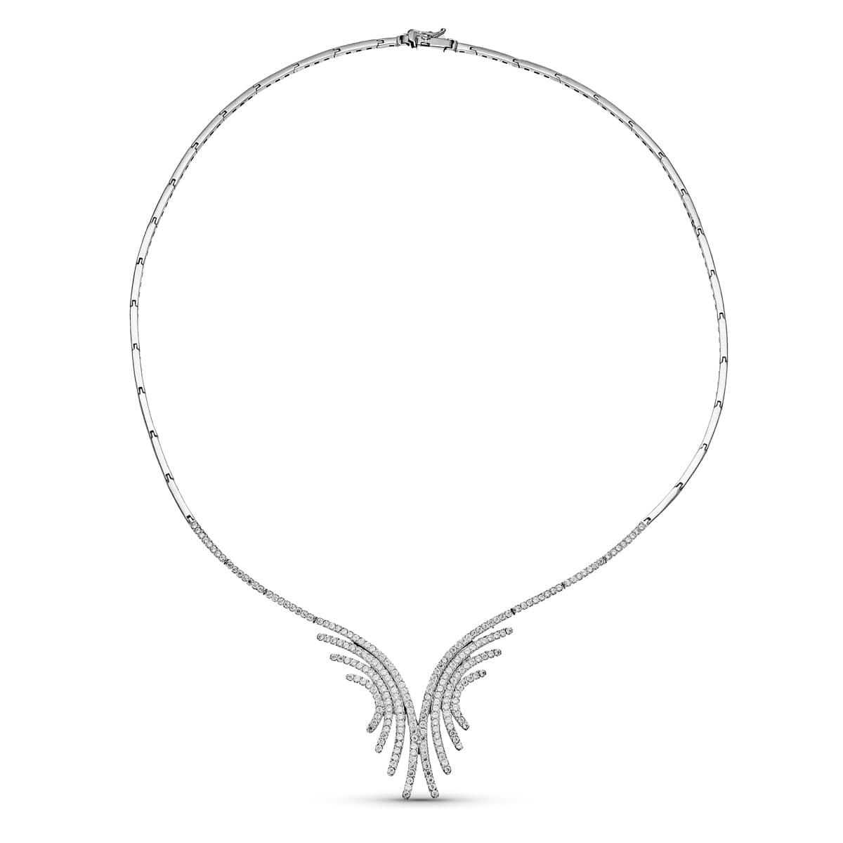 Gargantilla Circonita Motivo de oro blanco 18K