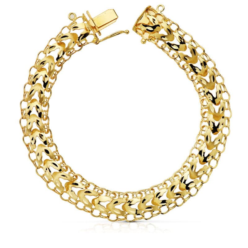 Pulsera Princesa 10 mm 21 cm de oro amarillo 18K