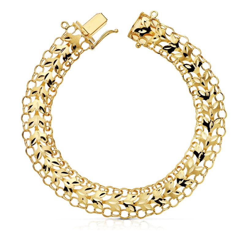 18K PULSERA ORO AMARILLO PRINCESA 10 MM 20CM 12.0 GR