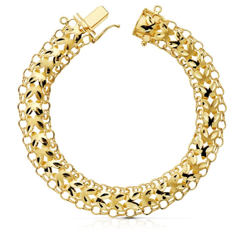 Pulsera Princesa 10 mm 20,5 cm 12,15 G de oro amarillo 18K