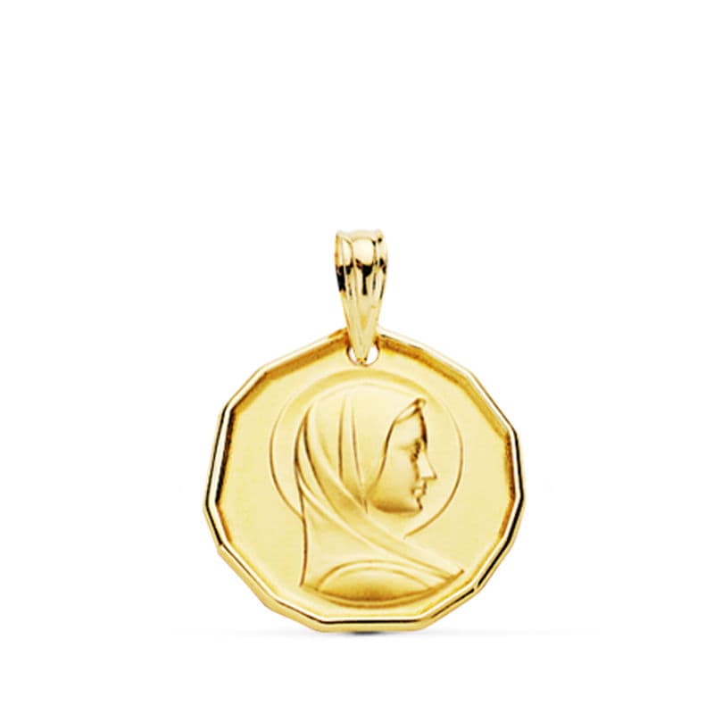 Medalla Maria Francesa 16 mm de oro amarillo 18K
