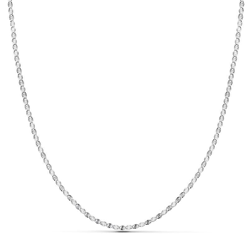 Cadena Maciza Diamantada 45 cm 1,5 mm de oro blanco 18K