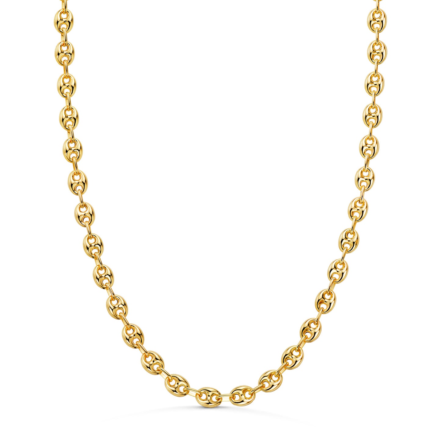 Cadena Calabrote Hueca Nudo de Barco Ancho: 8 x 6 mm. Largo: 60 cm de oro amarillo 18K