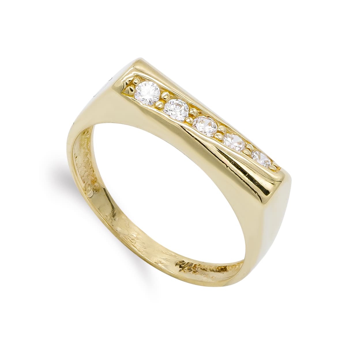 18K SORTIJA ORO AMARILLO CON CIRCONITAS. ANCHO: 4,5 MM