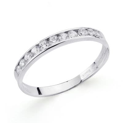 18K SORTIJA CIRCONITA CARRIL ORO BLANCO