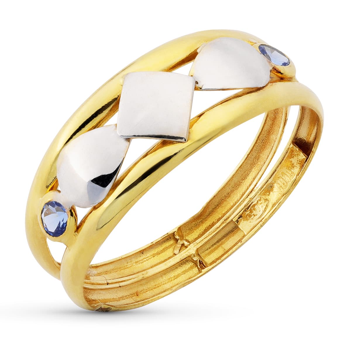 Sortija Oro Bicolor Circonitas 18K