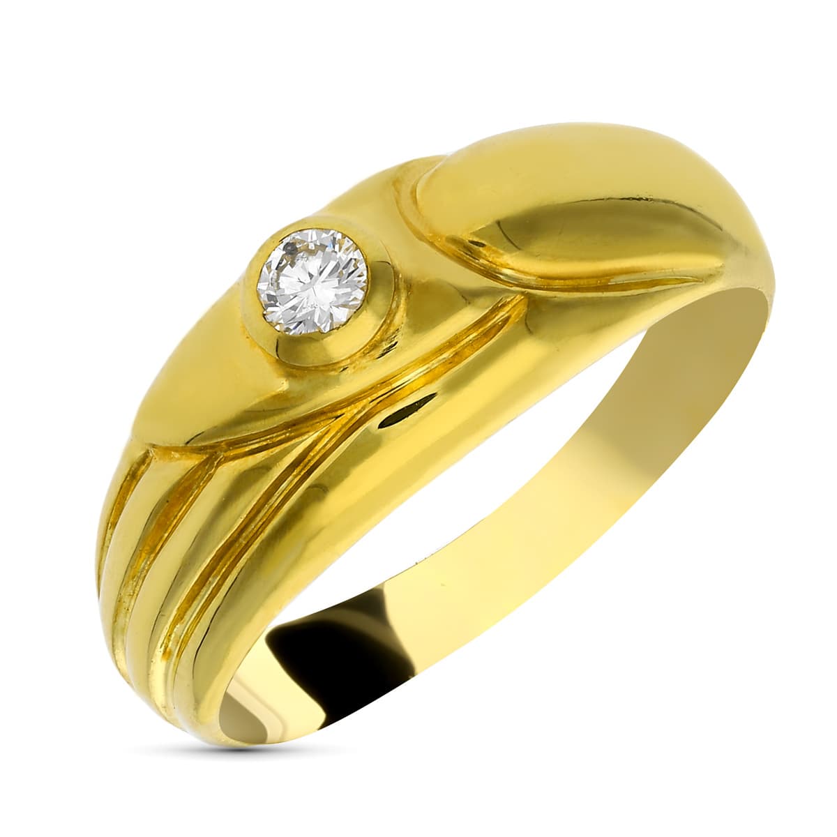 18K SORTIJA ORO BICOLOR DIAMANTE TALLA BRILLANTE. 0,10 QTS.