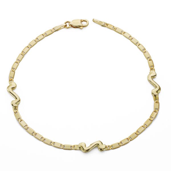 Pulsera Fina Motivo. 18 cm de oro amarillo 18K