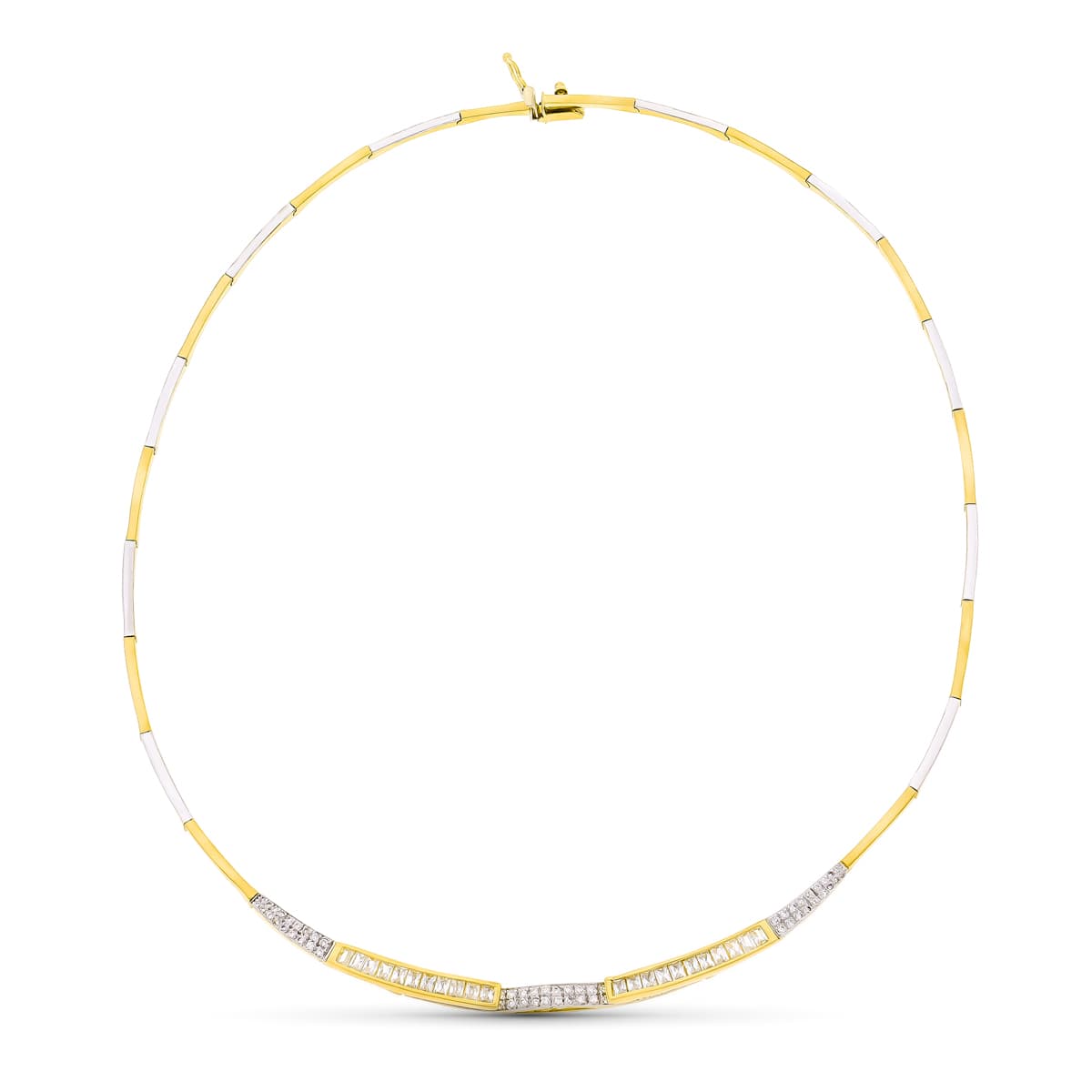 18K GARGANTILLA ORO BICOLOR CON CIRCONITA 45CM