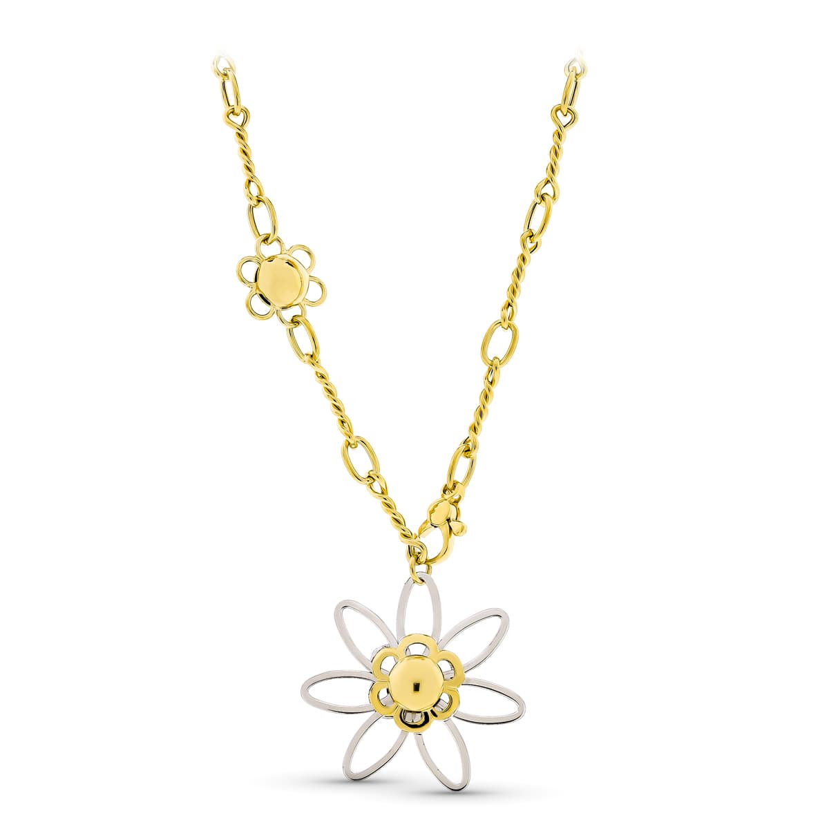 18K GARGANTILLA ORO BICOLOR ESTRELLA GRANDE