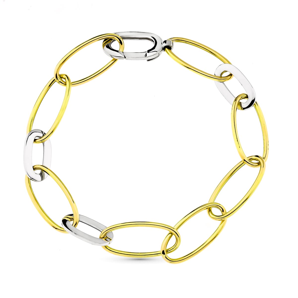 Pulsera Bicolor Eslabones 18K