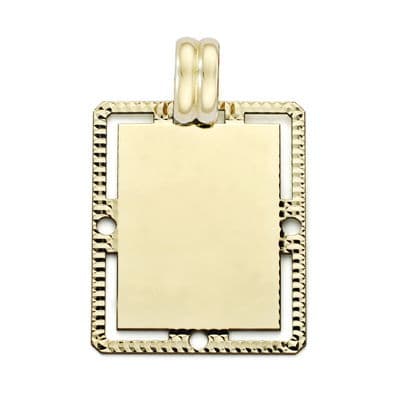 Placa Chapa Filo Tallado 26 x 20 mm de oro amarillo 18K