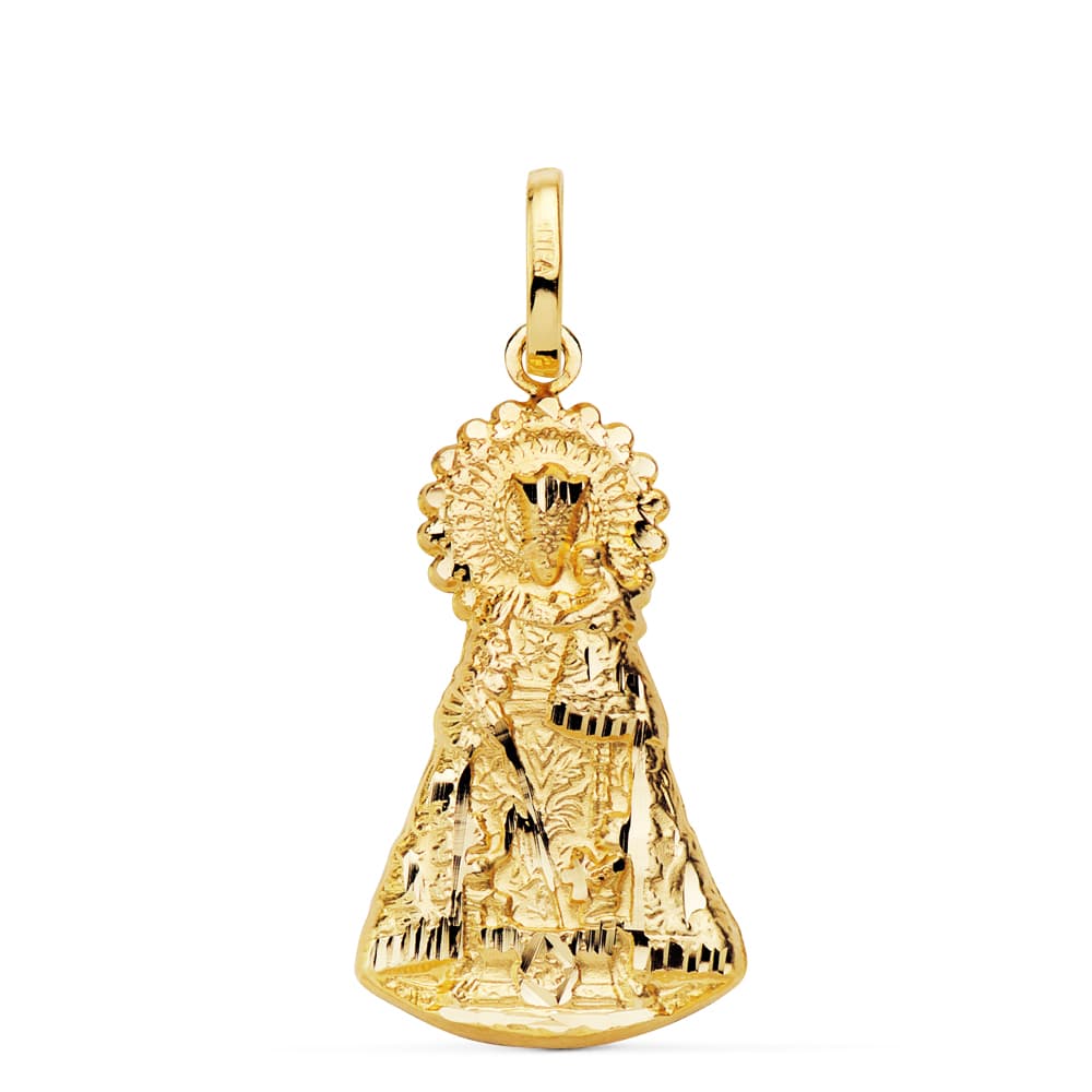 Medalla Silueta Virgen de Los Desamparados 26 x 15 mm de oro amarillo 18K