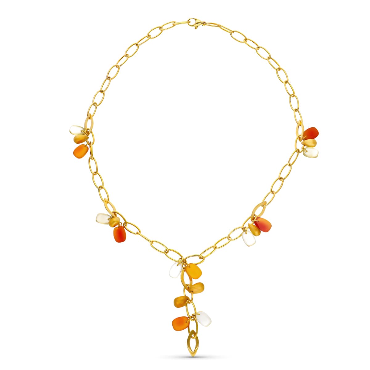 18K GARGANTILLA ORO AMARILLO PIEDRAS COLOR