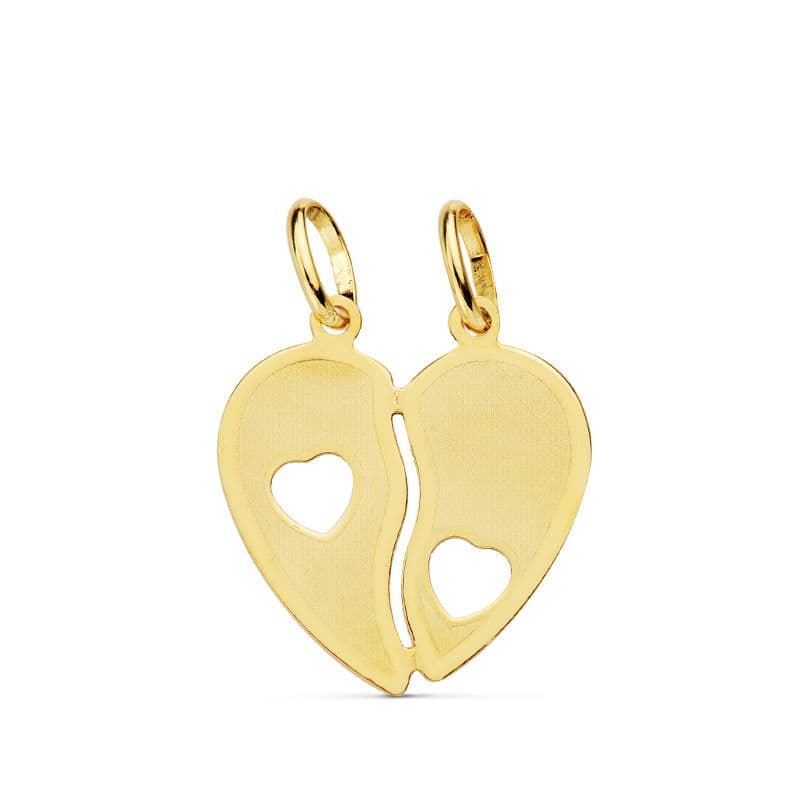 Colgante Corazon Partido 17 x 15 mm 9K
