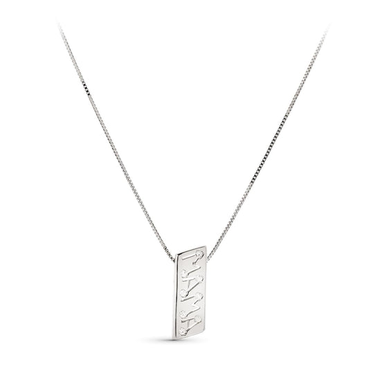 18K COLGANTE ORO AMARILLO MADRE RECTANGULAR CON CIRCONITAS