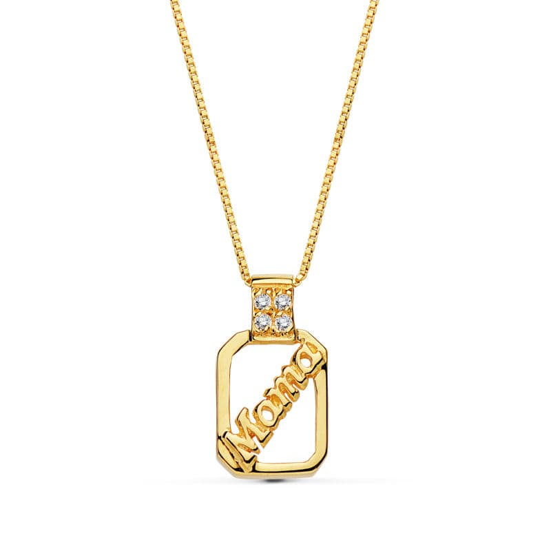 Gargantilla Mama Circonita Cadena 44 cm de oro amarillo 18K
