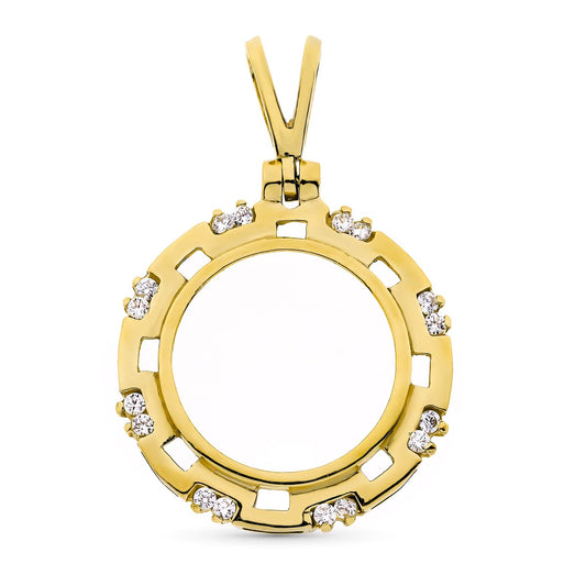 18K COLGANTE ORO AMARILLO MONEDA 19 MM 16 CIRC