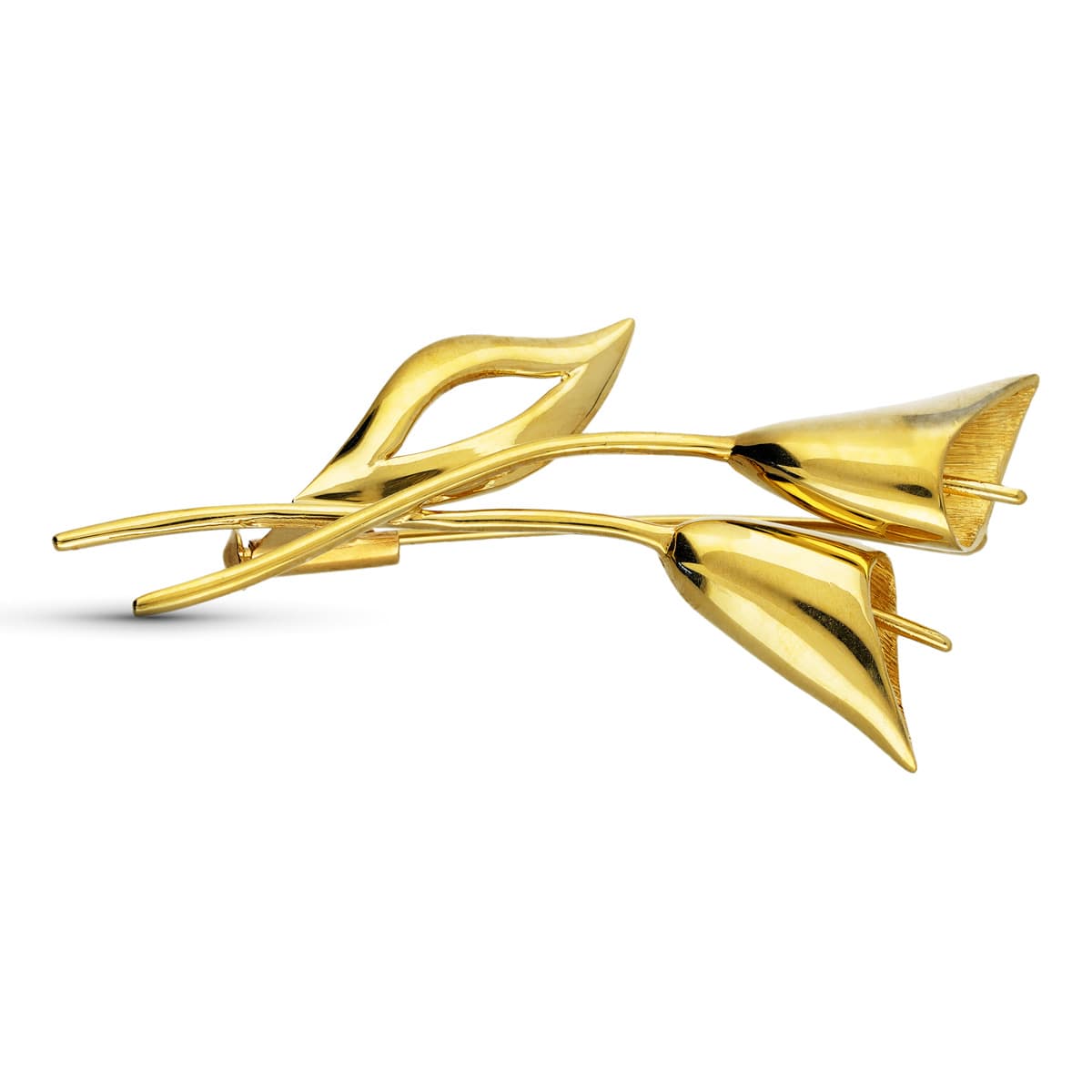 Broche Flor Señora Flor 53 x 21 mm de oro amarillo 18K