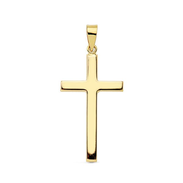 18K CRUZ ORO AMARILLO LISA PALO RECTANGULAR. 31X16 MM
