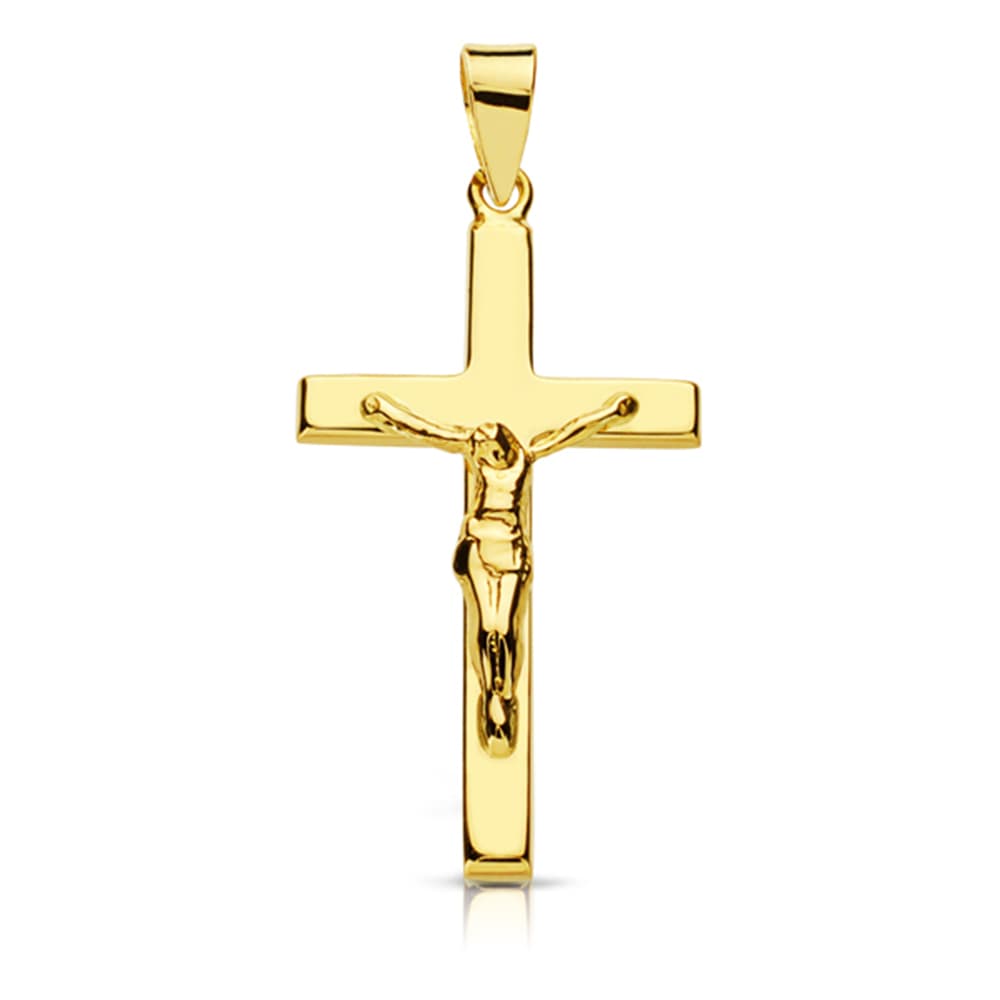 Cruz con Cristo. 27 x 15 mm de oro amarillo 18K