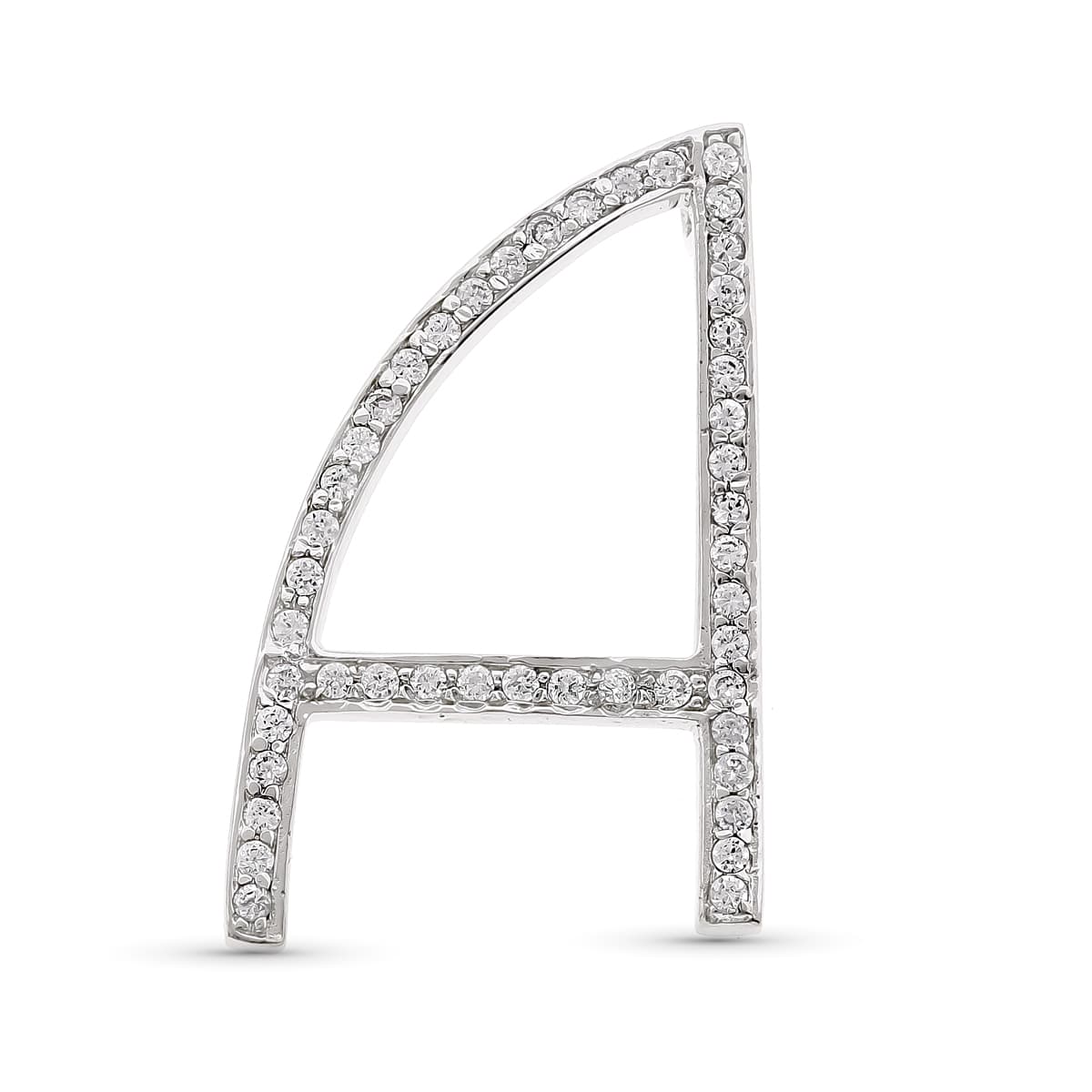 18K COLGANTE ORO BLANCO LETRA A CON CIRCONITA 35X22 MM