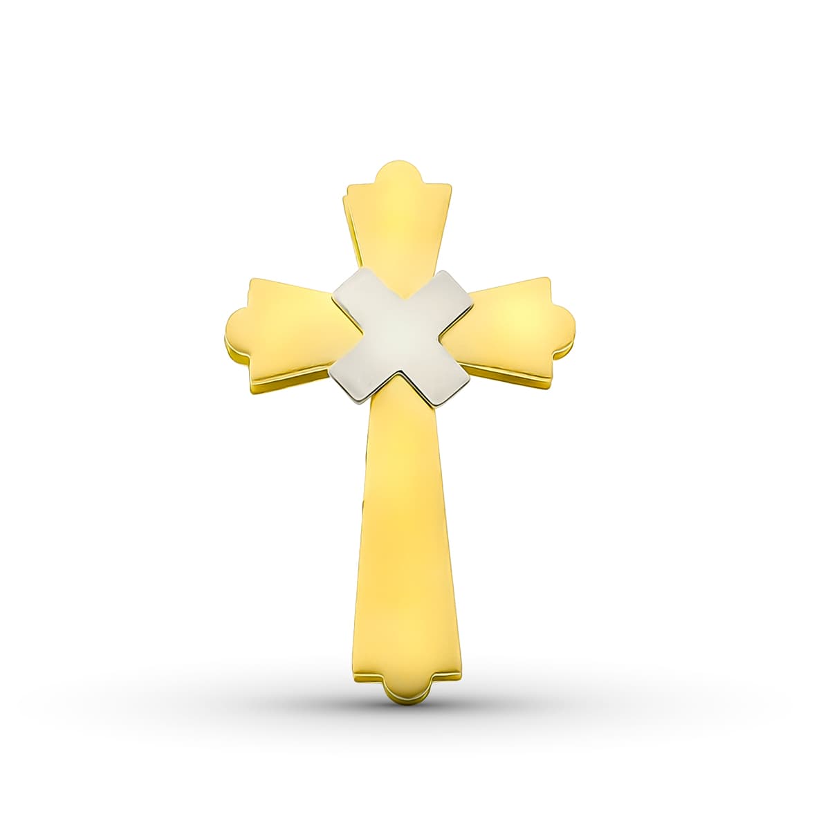 18K CRUZ ORO BICOLOR 22X14 MM