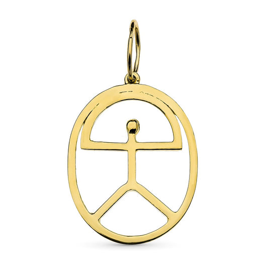 18K COLGANTE ORO AMARILLO INDALO OVAL. 28X21 MM