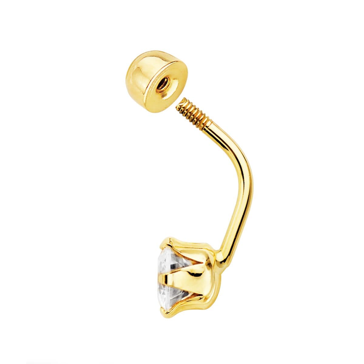 18K PIERCING OMBLIGO ORO AMARILLO CIRCONITA GARRAS 6 MM