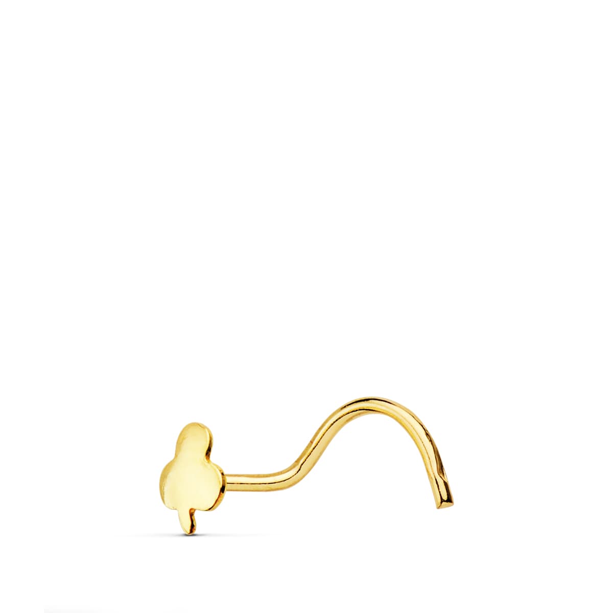 Piercing Nariz Trebol 3,5 x 3 mm(pedido Minimo 3 Unidades) de oro amarillo 18K