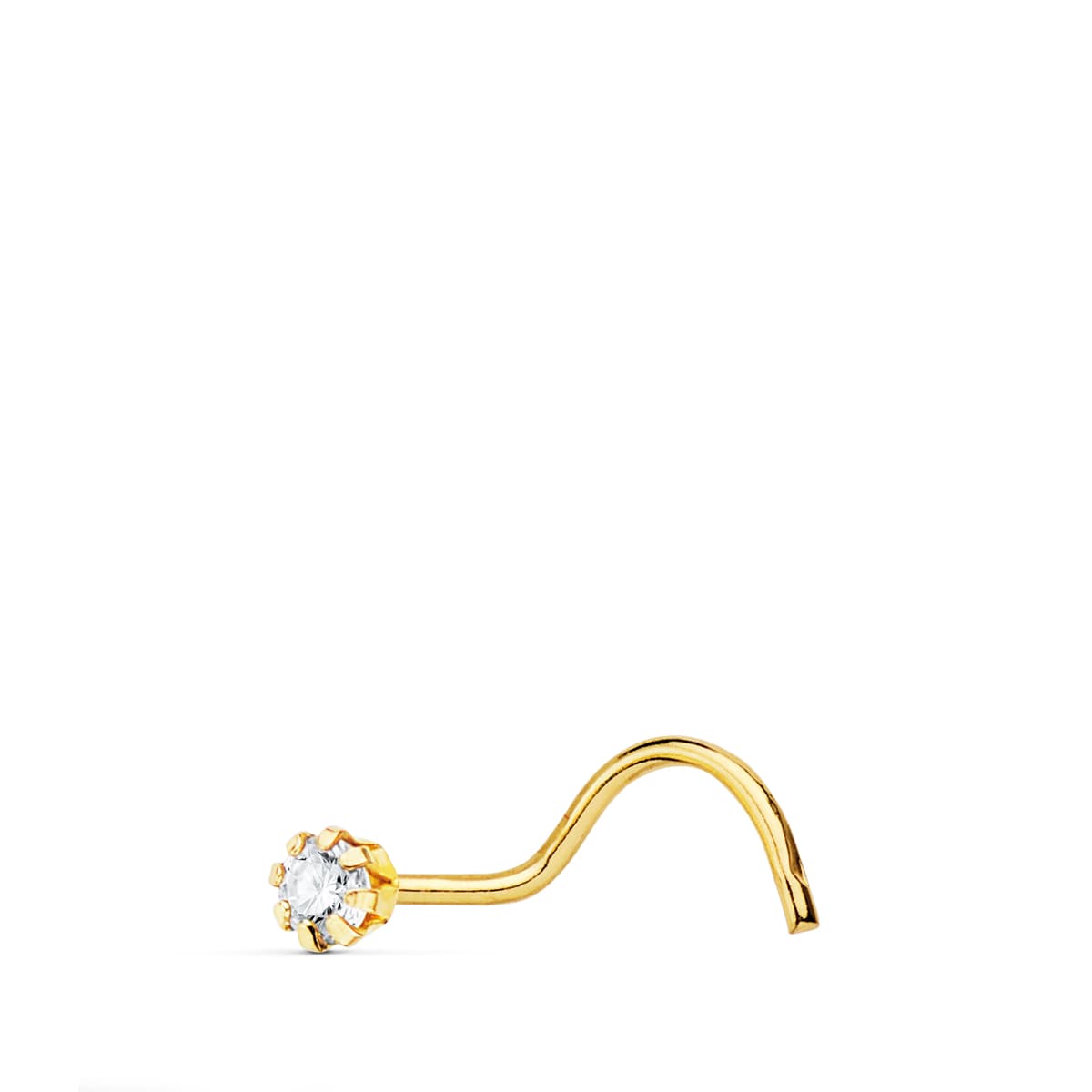 Piercing Nariz Circonita 2 mm(pedido Minimo 3 Unidades) de oro amarillo 18K
