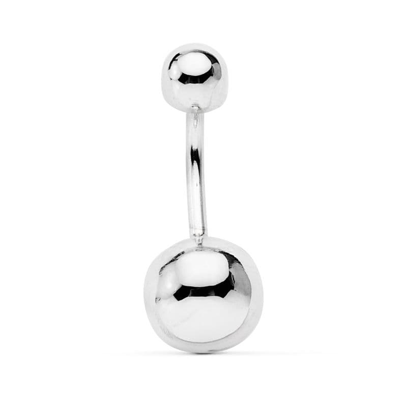 Piercing Ombligo Bola 8 mm de oro blanco 18K