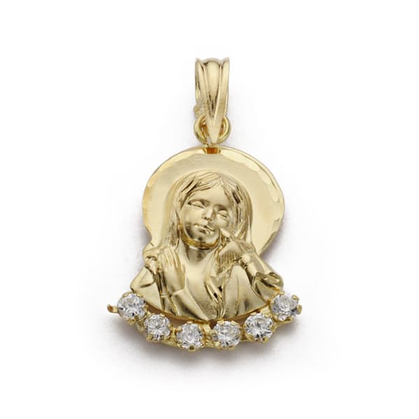 Colgante Virgen Niña 22 x 13 mm de oro amarillo 18K