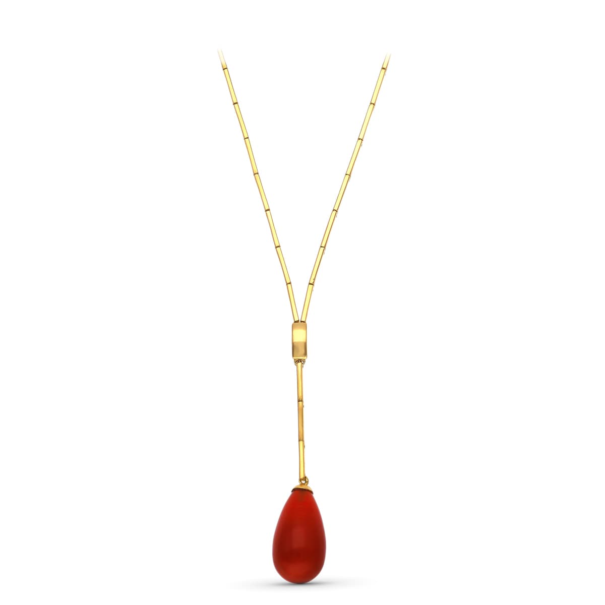 Gargantilla Lagrima Piedra Fina 42 cm de oro amarillo 18K