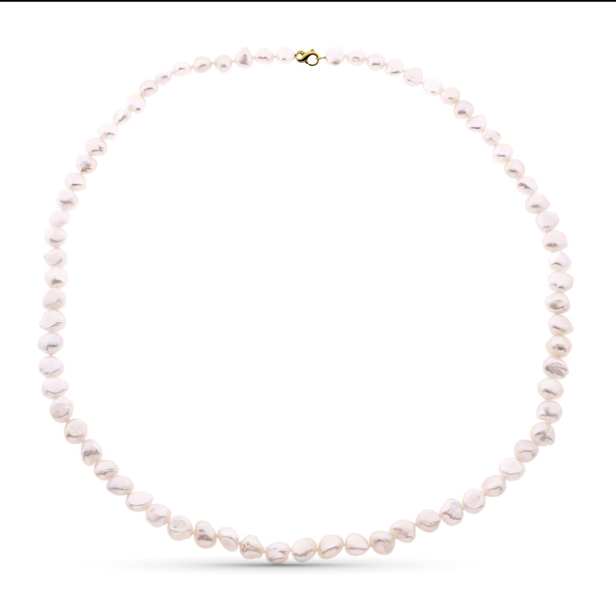 18K COLLAR ORO AMARILLO PERLA CULTIVADA BARROCA 90 CM CIERRE MOSQUETON
