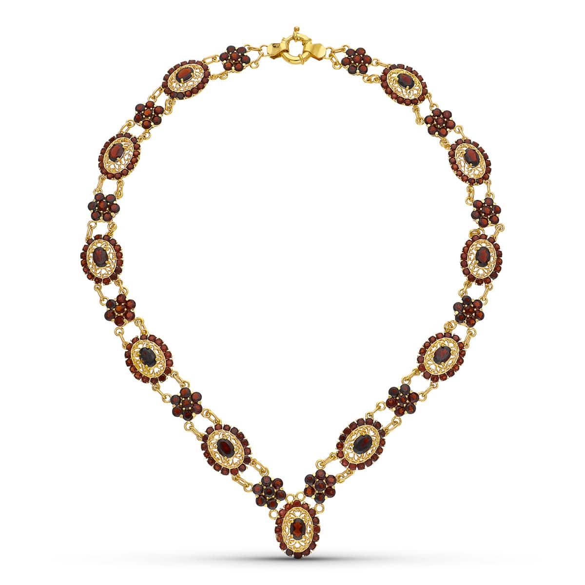 18K GARGANTILLA ORO AMARILLO GRANATES 42CM