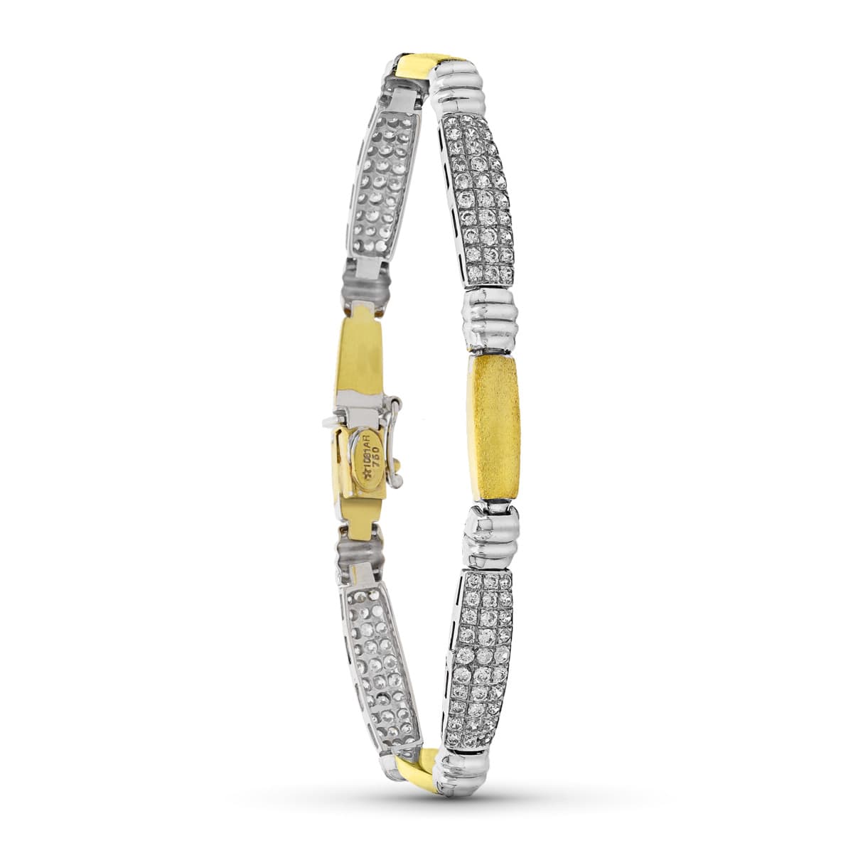 Pulsera Bicolor Circonita Estampacion 18K