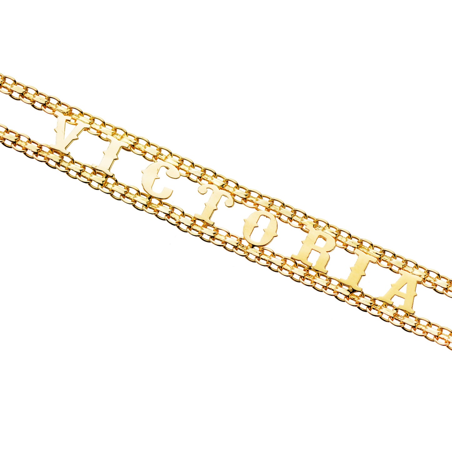 18K PULSERA ORO AMARILLO NOMBRE ELEFANTES. ANCHO: 10MM. LARGO: 19CM