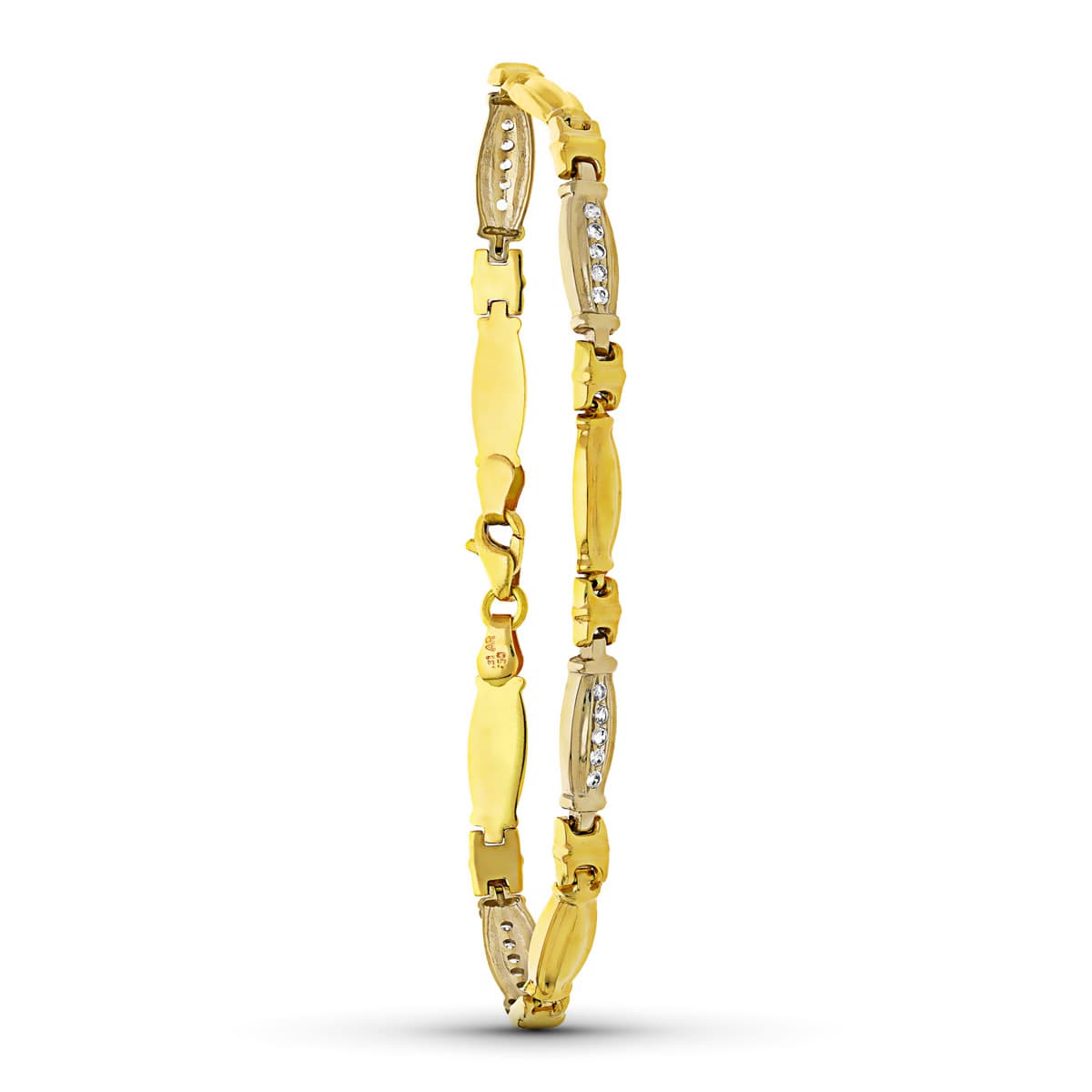 Pulsera Bicolor Estampada 18K